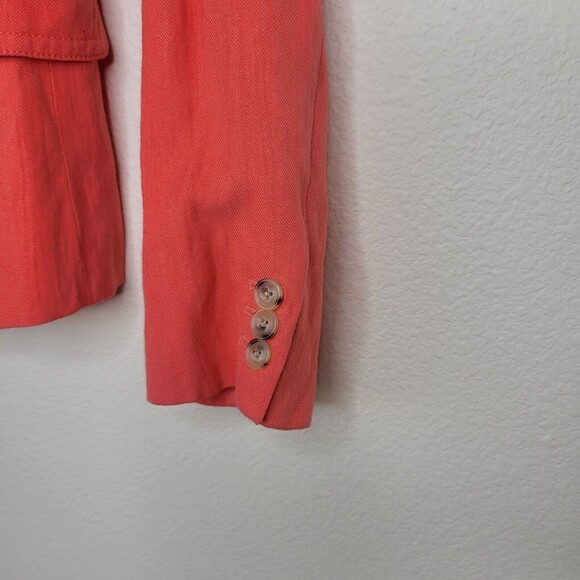 J Crew Schoolboy Structured Blazer Womens Size 2 Coral fully Lined Spring Preppy - Picture 5 of 16